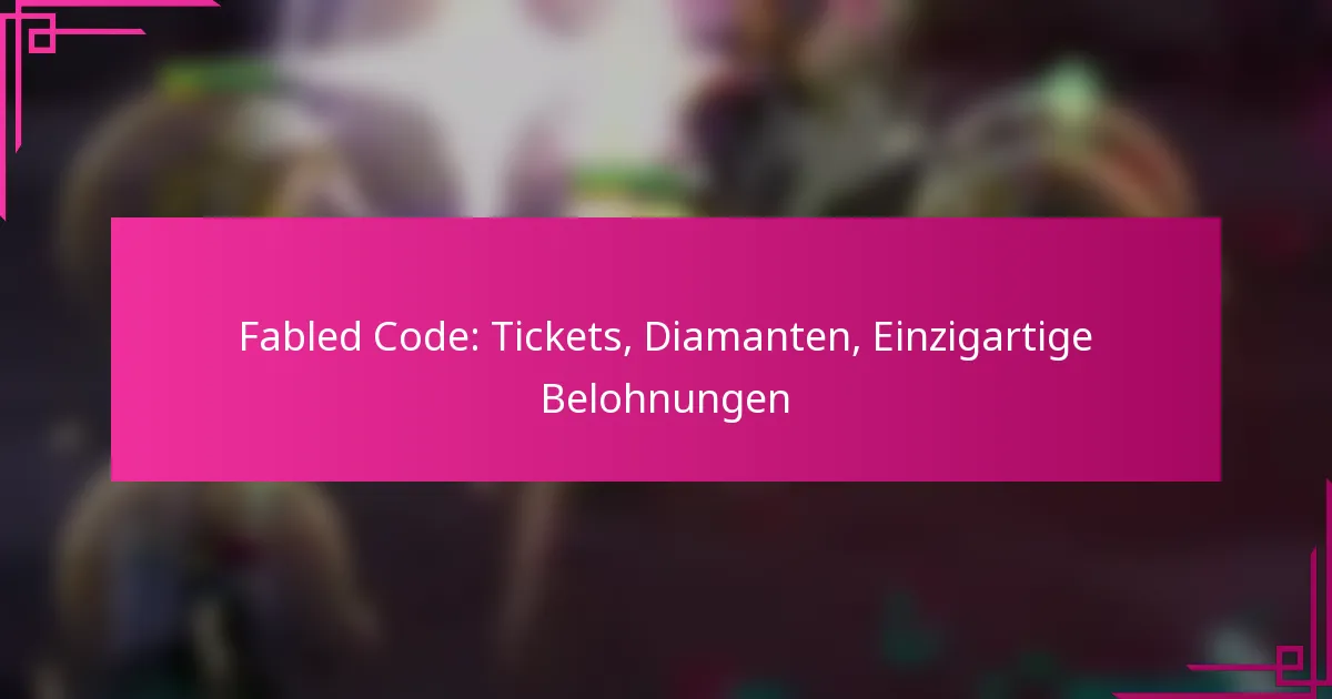Fabled Code: Tickets, Diamanten, Einzigartige Belohnungen