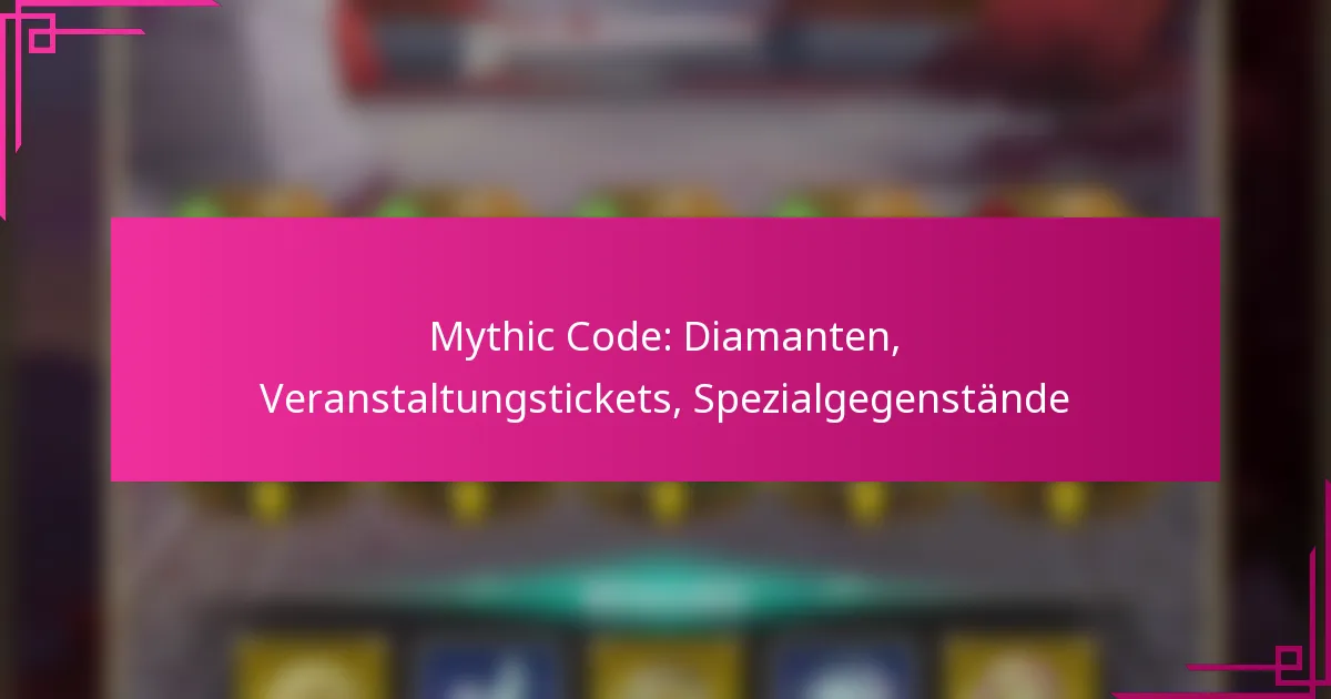 Mythic Code: Diamanten, Veranstaltungstickets, Spezialgegenstände