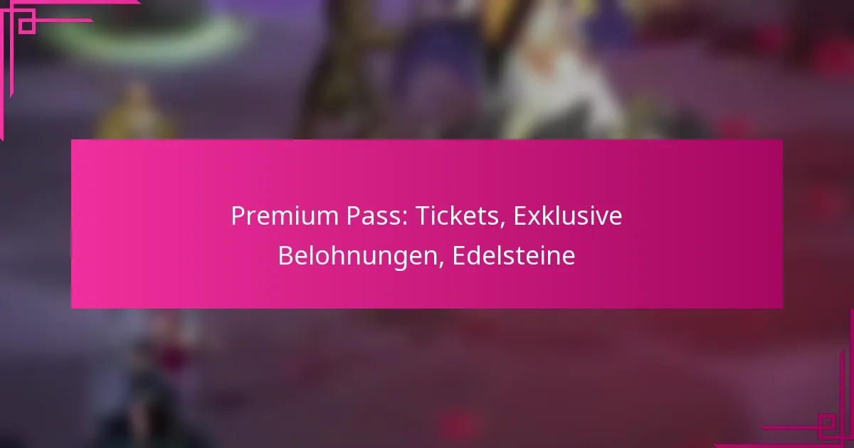 Premium Pass: Tickets, Exklusive Belohnungen, Edelsteine