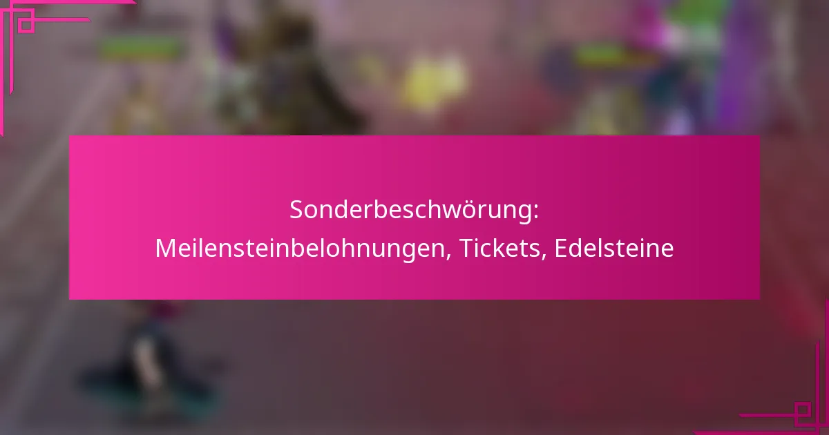 Sonderbeschwörung: Meilensteinbelohnungen, Tickets, Edelsteine