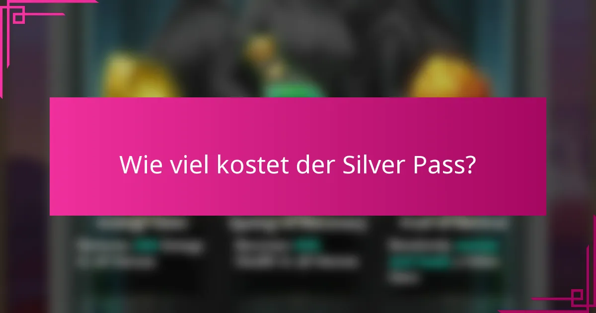 Wie viel kostet der Silver Pass?